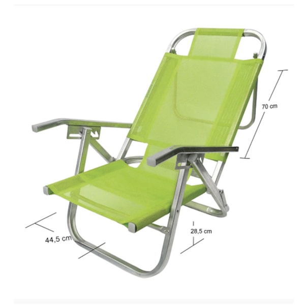 Cadeira de Praia Reclinável Verde Primavera CAD0316 Botafogo-9bacba7e-eeeb-432e-8542-5e7d35e40ccb