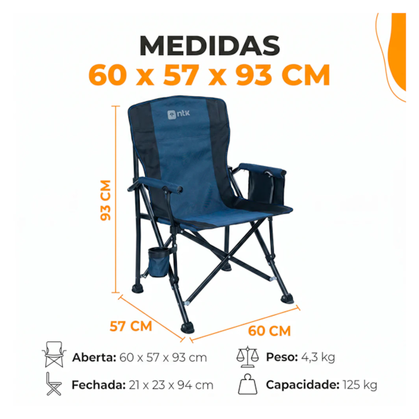 Cadeira Diretor Dobrável  Astra Azul  291013 Nautika-3f2a8af5-8241-4993-82e0-65efda33ff21