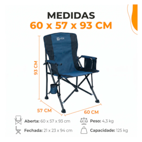 Cadeira Diretor Dobrável Astra Azul 291013 Nautika