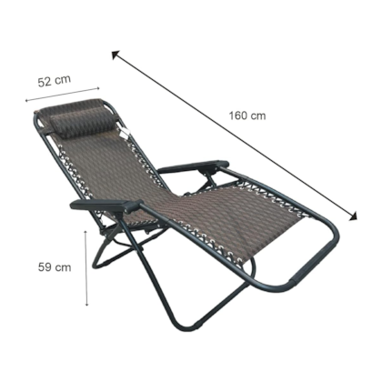 Cadeira Espreguiçadeira Dobrável 21 Posições Marrom IWCE021MR Importway -3b632745-122d-4387-a5bc-de3f23d3ead8