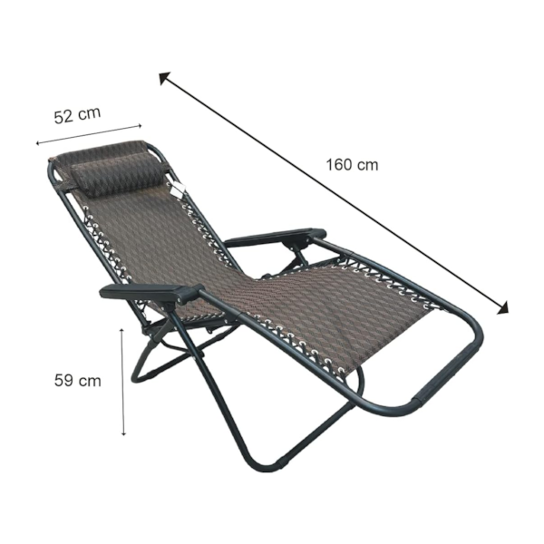 Cadeira Espreguiçadeira Dobrável 21 Posições Marrom IWCE021MR Importway -01570223-c301-428d-a2ca-4e799b17ca70