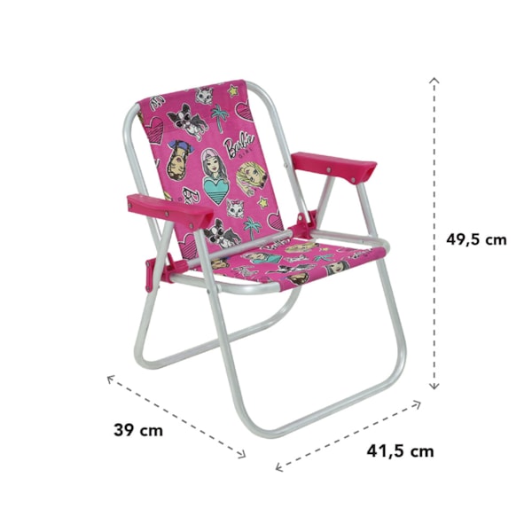 Cadeira Infantil Bel Alumínio Barbie Rosa 025210 Bel fix-9a02bcab-8290-415e-9320-e2d54f03210e