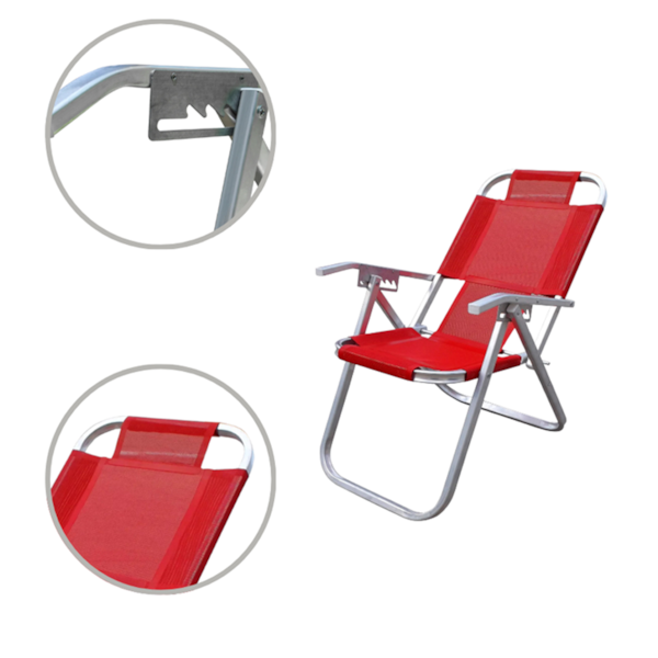 Cadeira Ipanema Recli. Extra ALta Vermelha CAD0670 Botafogo-ccf7ea77-5212-488e-baf9-e5844db33099