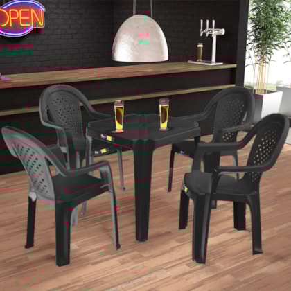 Cadeira Poltrona Jacarecica 152kg em Polímero Preta Solplast-82cd480b-8aa5-46e0-bb25-f2d9660e0c3f