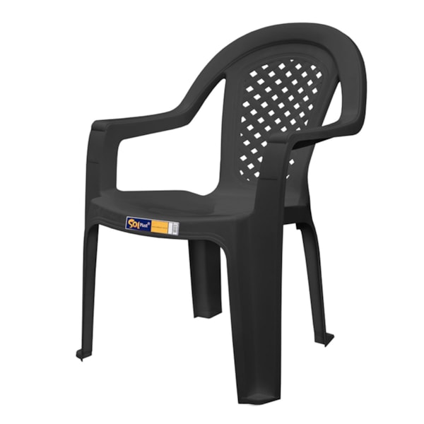 Cadeira Poltrona Jacarecica 152kg em Polímero Preta Solplast-4ea81d3b-df38-4935-8172-af978f55ceea