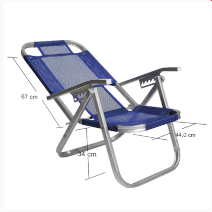 Cadeira Praia Ipanema Reclinável Azul Royal 5 posições CADO328 Botafogo-4e4345c5-133c-4fdb-8eb4-75b3406acb51