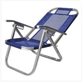 Cadeira Praia Ipanema Reclinável Azul Royal 5 posições CADO328 Botafogo
