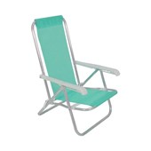 Cadeira Reclinável 4 Pos. Lazy Dobrável Verde em Aluminio 023068 Mormaii