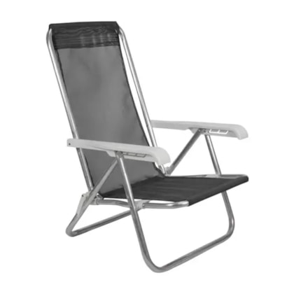 Cadeira Reclinável Alumínio 4 Pos. Lazy Preto 23067 Mormaii-b6946c74-778b-4d5c-89ed-21964faf5570