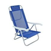 Cadeira Reclinável Sunny Alumínio 6 Posições Azul 063002 Belfix