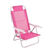 Cadeira Reclinável Sunny Alumínio 6 Posições Rosa 063010 Belfix