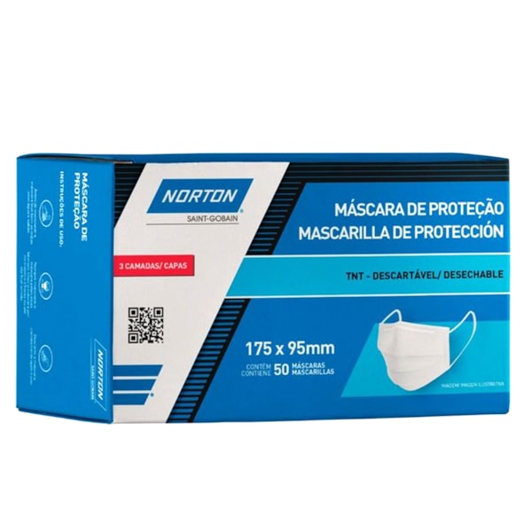 Caixa com 50 Máscara Descartáveis TNT 3 Camadas 175 X 95 mm Norton-8d47cb9a-52a6-4088-a8da-4e769219b74c