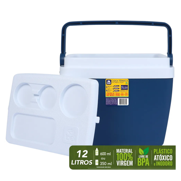 Caixa Térmica 12L Azul Com Base para Copos 71302 BelFix-3c8027e6-e8c9-433c-b23c-afce1e0be343