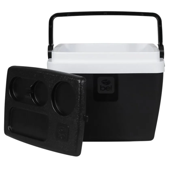 Caixa Térmica Cooler 12L em PP C/Base para Copos Preta/Branca 071355 Bel Fix-3920dcf7-9492-47f2-a8a1-4eb7c50c0fe4