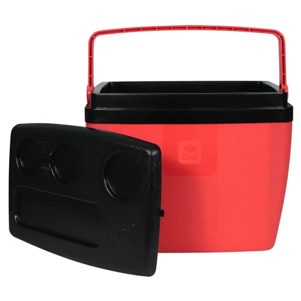 Caixa Térmica Cooler 19L Vermelho/Preto Com Base para Copos 071956 Bel Fix-c4c71827-ea01-4820-a6fe-72211047145e