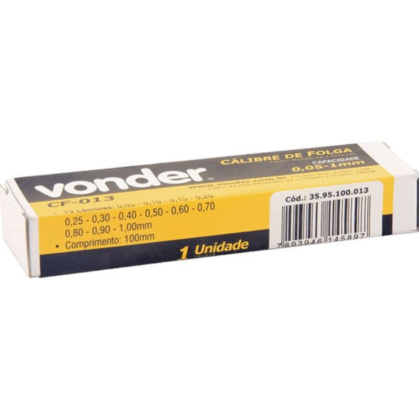 Calibre de Folga 0,05mm a 1mm 13 Lâminas Vonder-15748b9a-5db0-42bc-8c52-6ddd1ee5ed93