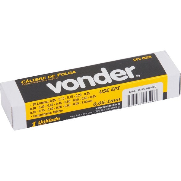 Calibre de Folga 0,05mm a 1mm 20 Lâminas 35.95.100.020 Vonder-53818ffa-a991-45bc-99f0-2d53278b036b