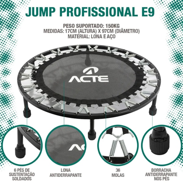 Cama Elástica Jump 36 Molas Trampolim Profissional E9 Acte Sports-e243305c-d9f2-42ef-a2c7-76ad5487850e