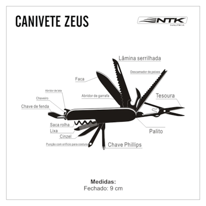 Canivete Multifunção Zeus com 15 funções 320550 Nautika -cb4f9f9c-6b8b-4598-a67b-24361900de0a