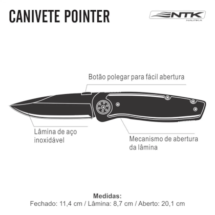 Canivete Tático Pointer Inox Camping Pesca 320260 Nautika-56f10563-a58a-45be-a4f6-507ce7976a7b