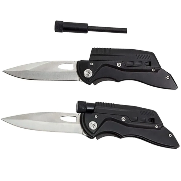 Canivete Tático Tipo Reto Inox com Pederneira e Apito Camping 320430 Nautika-9e6bbcc9-6dd0-4365-b0c9-3c2950580164