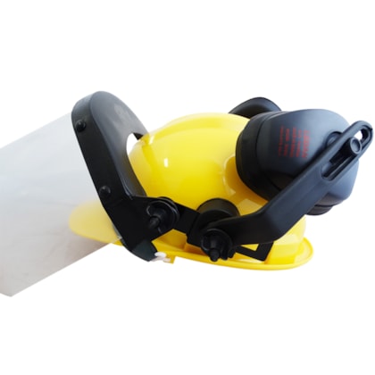 Capacete Amarelo Acoplado Com Protetor Facial E Abafador Ledan-eaa266aa-8250-43d0-a77d-73bc0eb585e4