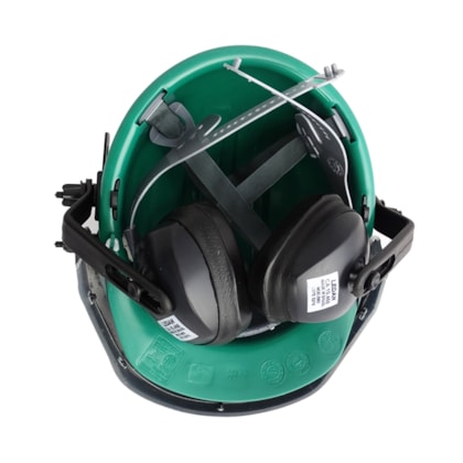 Capacete Verde Acoplado Com Protetor Facial E Abafador Ledan-15a1eb2d-db23-4fb0-ab70-e8f0b1533aa6