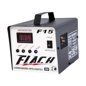 Carregador Inteligente 15A com Auxiliar de Bateria na Partida 15A 12V F15 Flach