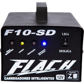 Carregador Inteligente de Bateria Portátil Com Auxiliar de Partida 10A F10-SD Flach