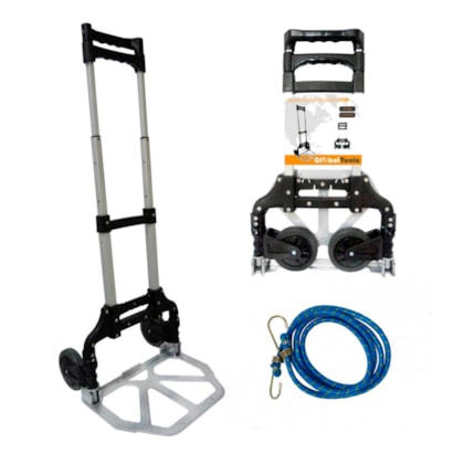 Carrinho de Alumínio Dobrável Para Carga Até 80KG GT080 Globalmix-1121cd62-0827-4862-8dba-6349a83ee661