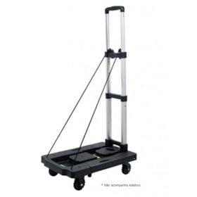 Carrinho de Carga Plataforma ABS Dobrável 100Kg  - 5 Rodas 360° Globalmix GT084