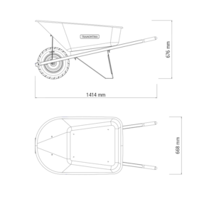 Carrinho de Mão Caçamba Extrafunda Laranja 110 L Tramontina