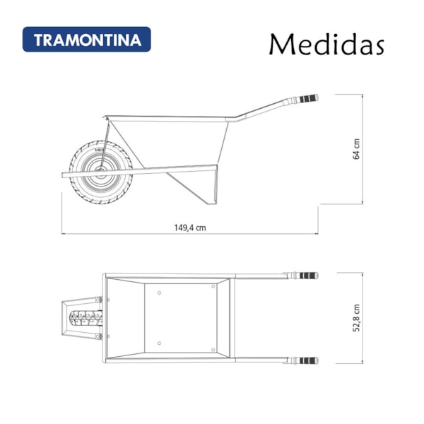 Carrinho de Mão Extra forte com Caçamba Reforçada 80,0L Cinza Metálico 77719/445 Tramontina-4e9642d2-8b25-45b9-b600-5bed4e4b7ec1
