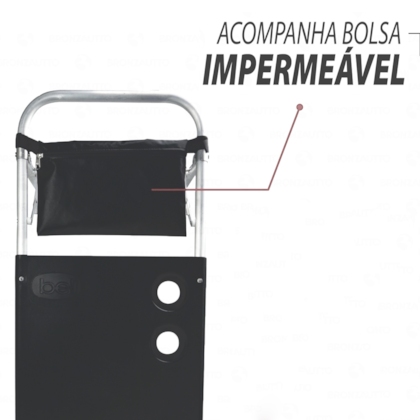 Carrinho De Mesa P/ Praia em Alum. Cor Preto Com Avanço e Bolsa de Utensílios 70449907 Bel-ee62d964-3f0d-4809-a240-146a26f8872b