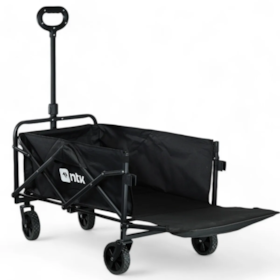 Carrinho de Transporte P Dobrável Camping 80Kg Em Aço e Poliéster Preto 303202 Nautika