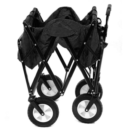 Carrinho de Transporte Wagon Dobrável Camping 68kg em Aço e Poliéster Preto 303200 Nautika