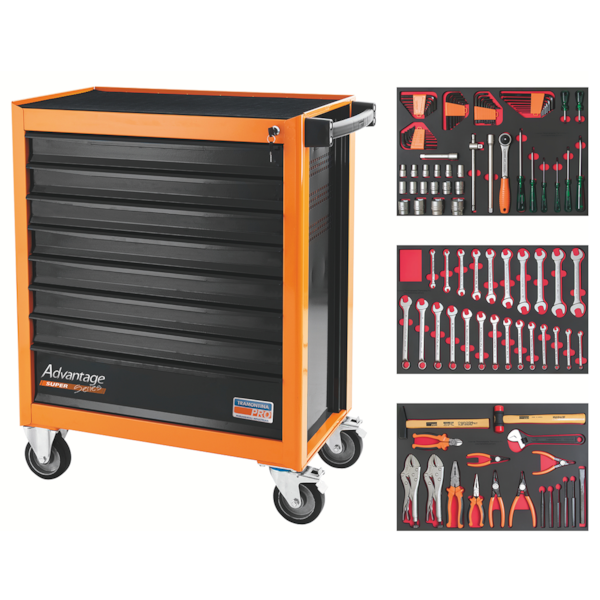 Carrinho fechado para Ferramentas 8 Gavetas 44950/717 115 Peças Tramontina PRO-81764511-5c1d-428b-820f-971c4f04e840