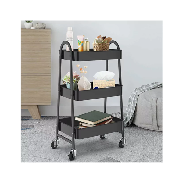 Carrinho Organizador Metal Preta 3 andares GH210 Globalmix-1eaa1503-12e6-4f49-9745-f39492fc79bd