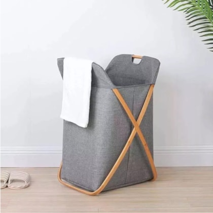 Cesto Lavanderia Cinza Bambu 7620 Mimo Style-568a607f-c360-40c6-9678-2ca34a44e9bb