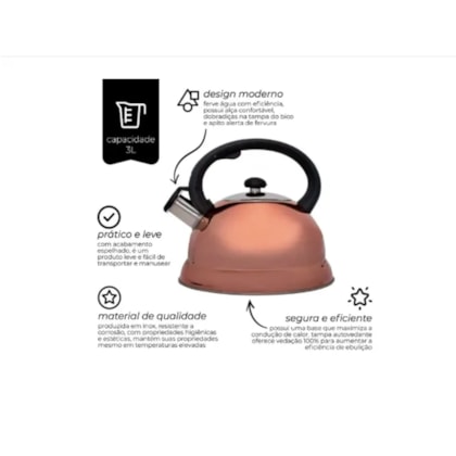 Chaleira Bronze Inox 3L 6838 Mimo Style-6204693d-7502-4df1-b942-f2ccd95ba64b