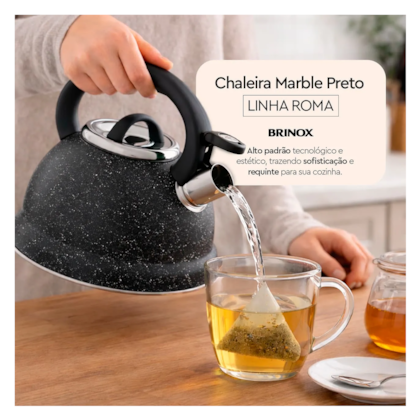 Chaleira Com Apito Linha Roma Preto Marble 2,7L 4875514 Brinox-4153baa6-af1e-45fc-b277-9757f1d95068