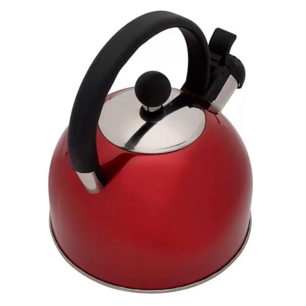 Chaleira de Indução Vermelha em Inox com Apito 2L CHLR-018 Hauskraft-aadce2ee-f3cd-4edd-a3f8-bb11281c32ff