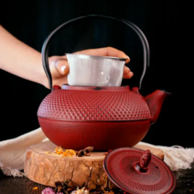 Chaleira Esmaltada Em Ferro Fundido Indução N°18 Vermelho 1,5L 8180 MTA