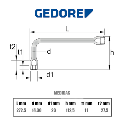 Chave Biela Torx GTX 18,45mm p/ Perfil Hexalobular E20 025412 Gedore-c3a4a2ab-5f5d-4a2c-9510-315654185acc