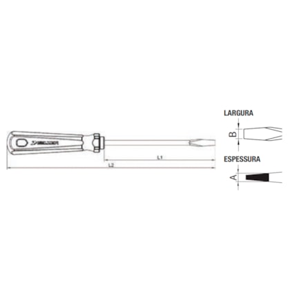 Chave de Fenda 3/16 x 3.1/8