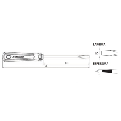Chave de Fenda 5/16 x 8