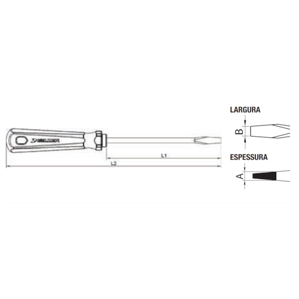 Chave de Fenda 5/16 x 8