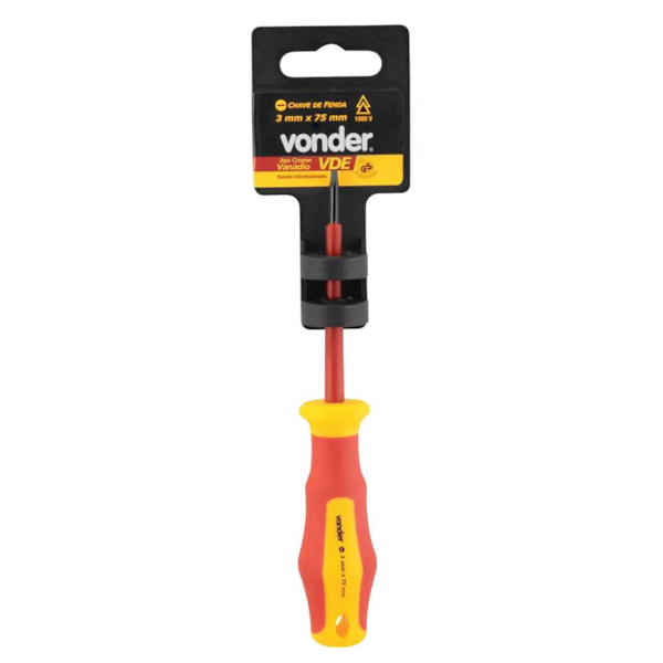 Chave De Fenda Isolada 3.0MM X 75mm VDE 35.54.003.075 Vonder-c599ed80-1e64-451e-b16a-b47d06b5788e