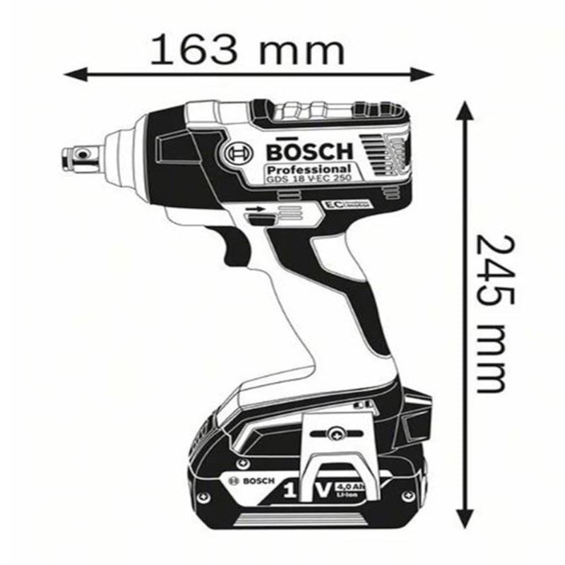 Chave De Impacto 1 2 Gds 18 V Ec 250 Bosch Ultra Maquinas