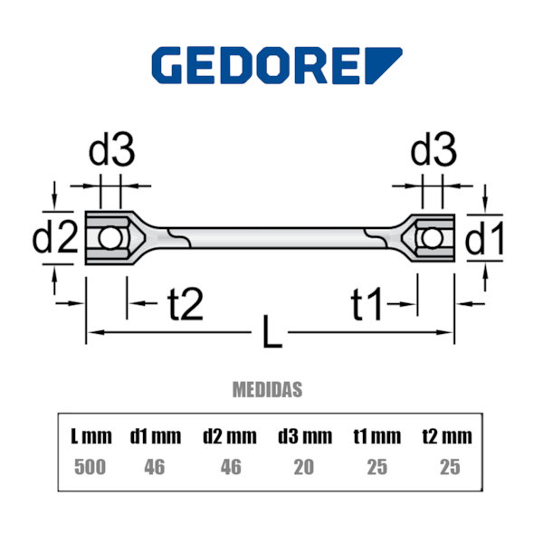 Chave de Roda 30 x 30mm Aço Niquelado 026160 Gedore-5ed41f40-c6ce-4354-a22a-b8f44d733b8a